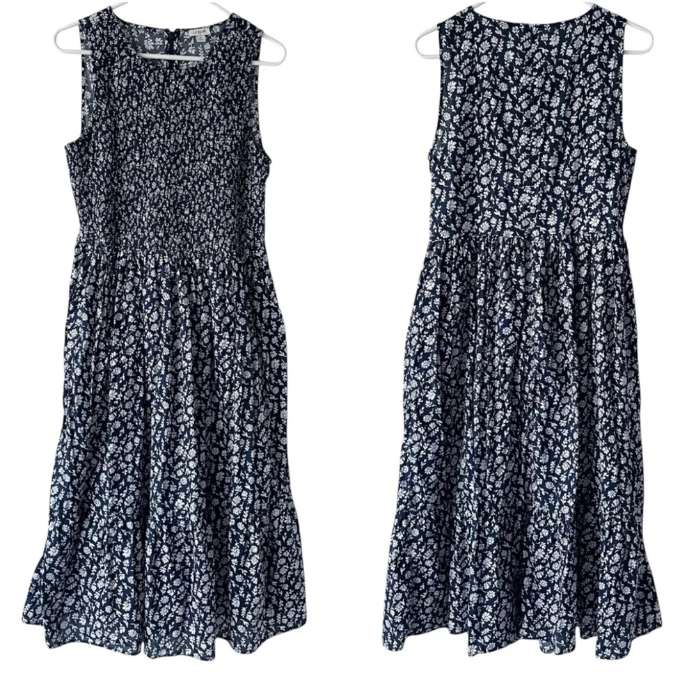 *NWOT* J. Crew Printed Smocked Tiered Midi/Maxi Dress - Picture 16 of 16